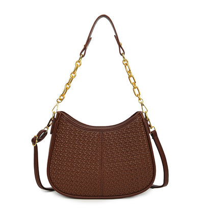 2025 Shoulder bag New woven chain Underarm bag Autumn and winter women's high-end messenger bag Casual daily commuter women's bag