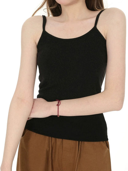 Solid Color Slim and Skinny Spice Girl Pure Desire Suspender Vest Women's Summer New Elastic Casual Halter Top