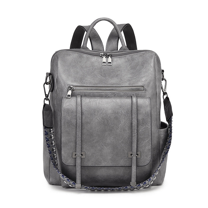 MAOXIANGSHOP 2025 retro women's backpack new high-end PU soft leather dual-purpose shoulder bag large-capacity commuter backpack women