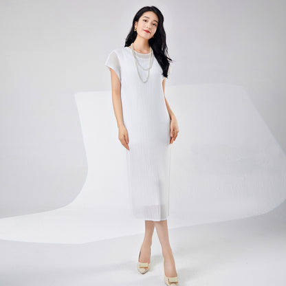 Fairy women's dress summer female gentle mesh double breathable white simple fashion pleated medium and long skirt