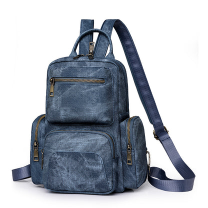 MAOXIANGSHOP 2025 women's bags retro PU small backpacks outdoor leisure travel breast bags women's new dual-purpose women's backpacks