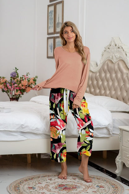 MAOXIANGSHOP 2025wish Modal cotton home bow round neck casual suit loungewear, nine colors and eight yards, spot