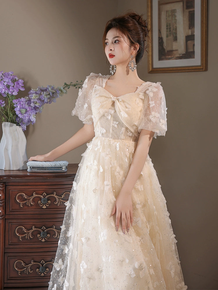 Beautiful evening dress female high sense fairy  new  banquet temperament high-end light luxury niche dress
