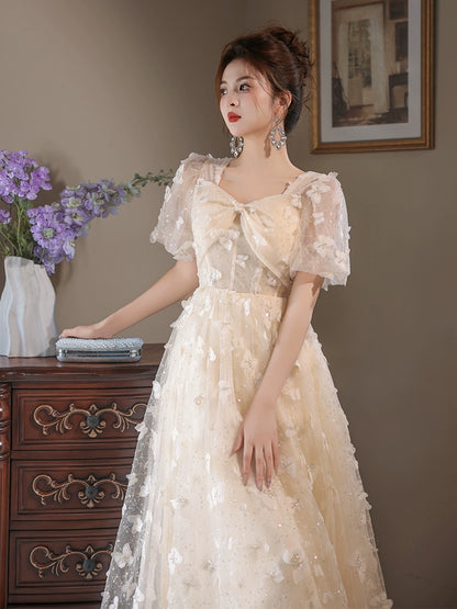 Beautiful evening dress female high sense fairy  new  banquet temperament high-end light luxury niche dress