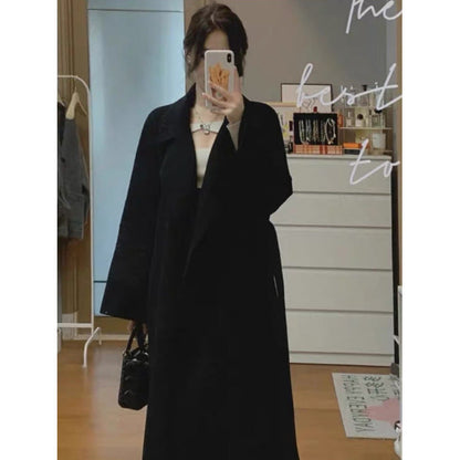 maoxiangshop barn jacket outfits Red Woolen Coat Women's Mid-Length 2024 Spring and Autumn New Loose Woolen Coat
