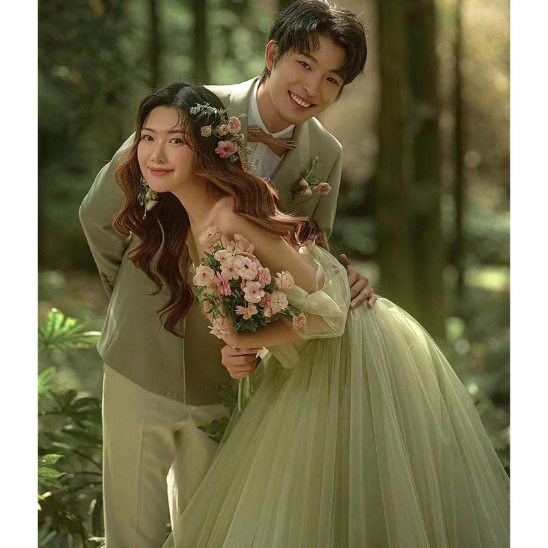 2025Studio theme light wedding photography photo clothing couple location travel photography dress photo Mori fairy color gauze skirt