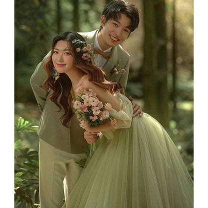 2025Studio theme light wedding photography photo clothing couple location travel photography dress photo Mori fairy color gauze skirt