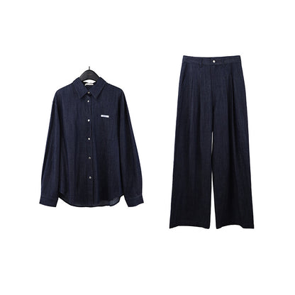 2025  denim shirt + jeans set 2025 early spring new Korean version casual two-piece set women's T228