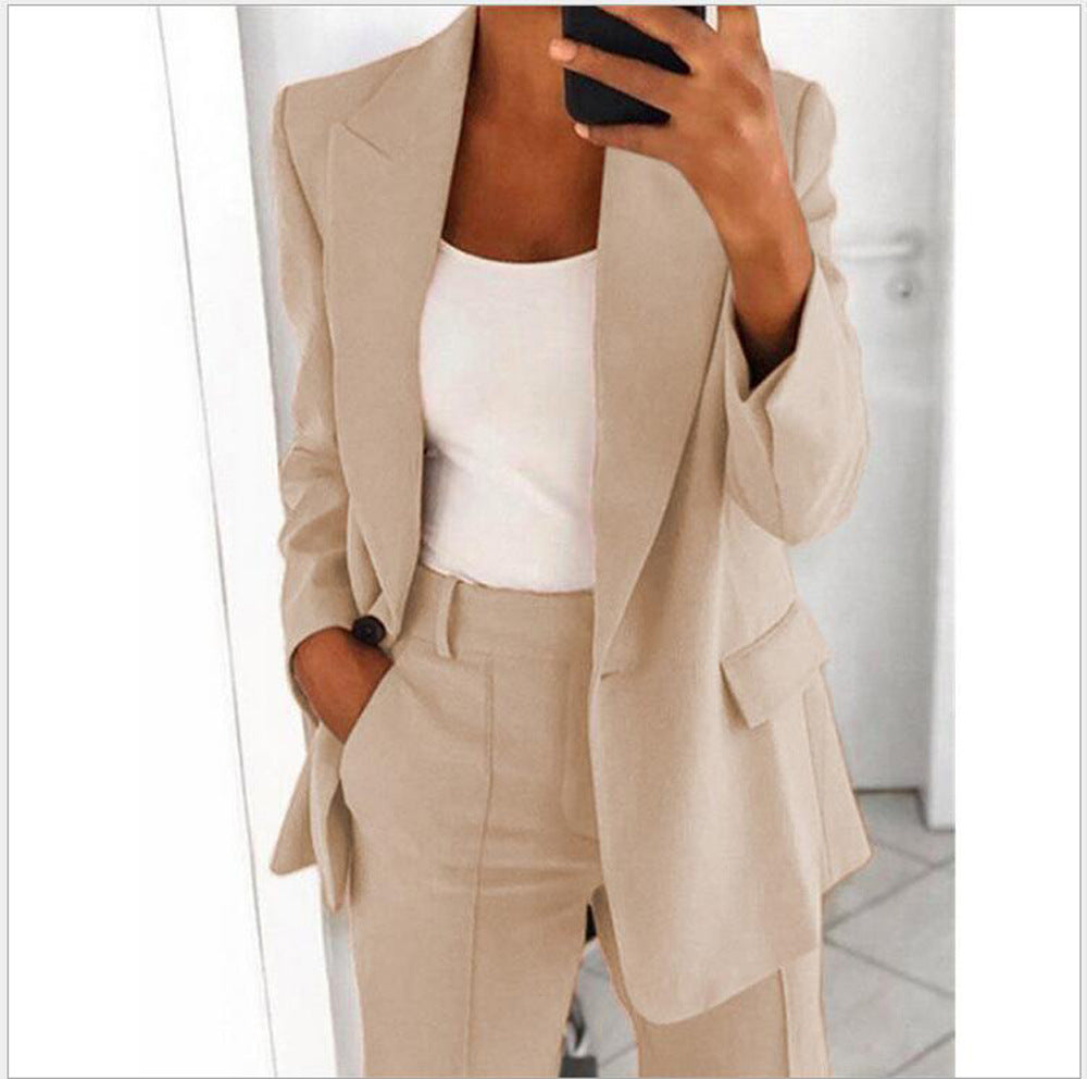 maoxiangshop-shop chuc 2024 Women's New Fashion High-End Slim Lapel Cardigan Temperament Suit Jacket Suit Women