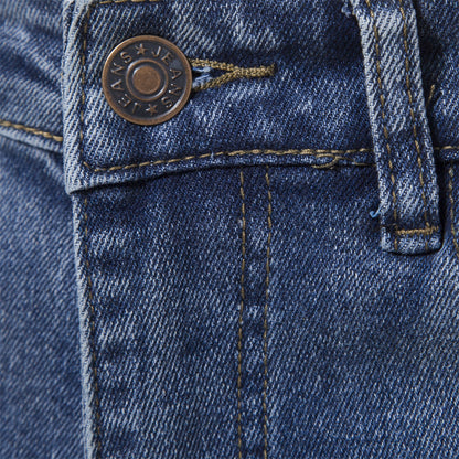 MAOXIANGSHOP 2025 Spring and Autumn New Men's Personalized Denim Washed Trend Casual Micro-elastic Straight Pants