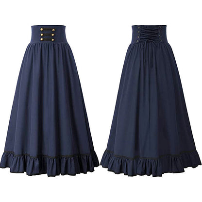 maoxiangshop pop culture dress to impress Plus Size Retro Renaissance Women's A- line Ruffle Skirt Halloween Ball Retro Cosplay
