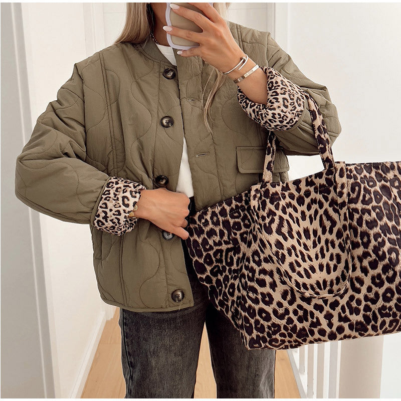 MAOXIANGSHOP 2025 Real shot - quilted button cotton clothes  New loose n fashion comfortable retro casual jacket