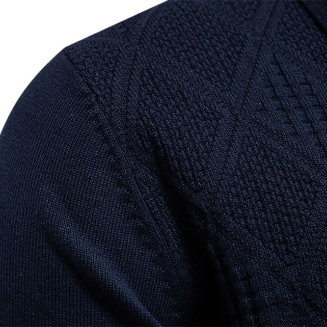 MAOXIANGSHOP 2025 autumn and winter new top long-sleeved men's sweater slim-fitting lapel high-quality men's Popularan-size knitted sweater