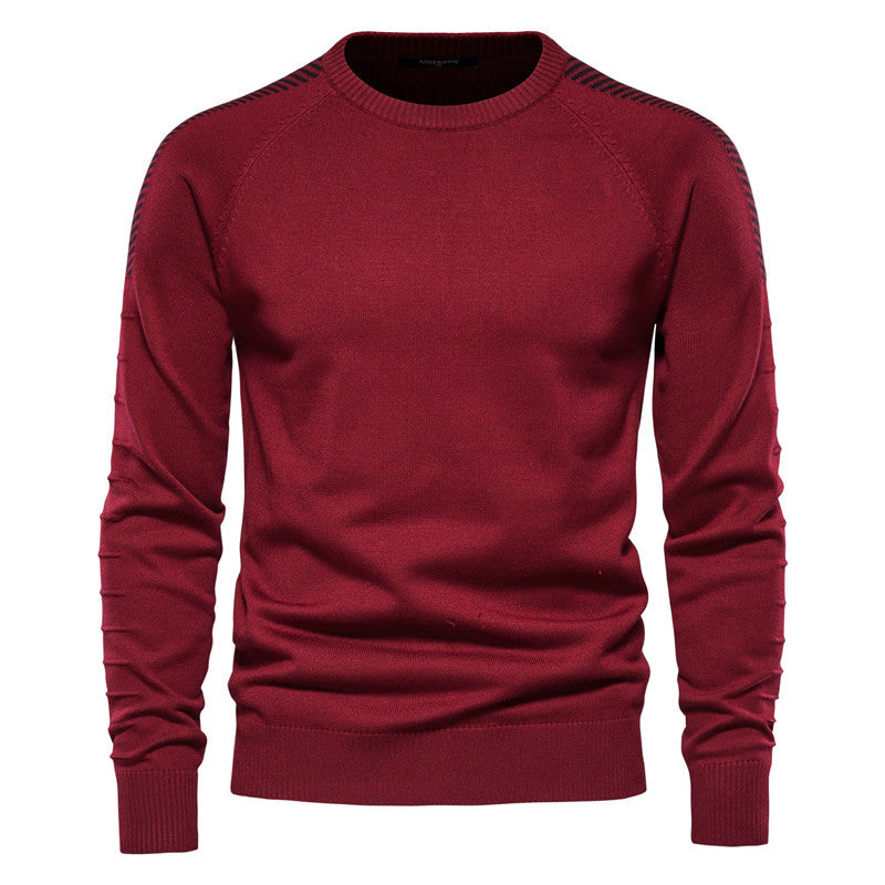 MAOXIANGSHOP 2025 Knitted sweater men's  spring and autumn new sweater men's Japanese crew neck large size trendy men's sweater large size top