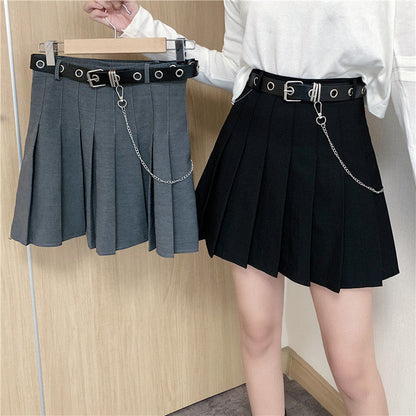 maoxiangshop-shop gothic dti 2024 Korean Style New High Waist Slimming Design Sense Niche Pleated Skirt A- Line Skirt Women's Skirt