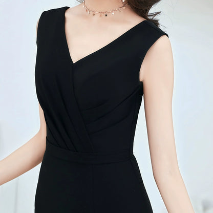 Black evening dress dress women's new long style banquet noble temperament celebrity party small gift dress can be worn at ordinary times