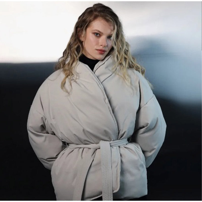 MAOXIANGSHOP 2025 popular new fashion casual waist solid color cotton clothes stand-up collar winter men's and women's new high quality