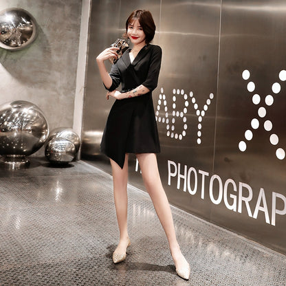 Small black evening dress skirt women's new models can usually wear banquet temperament small dress annual meeting host