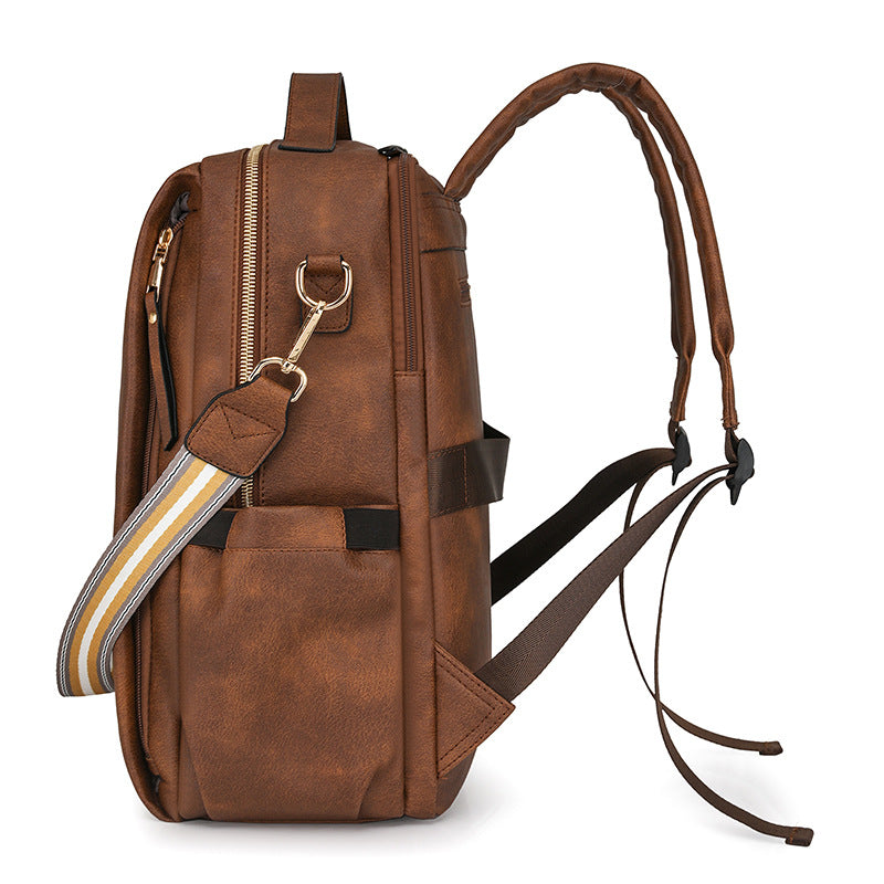 MAOXIANGSHOP 2025 New women's business bag computer bag multi-function backpack PU fashion women's bag travel function backpack