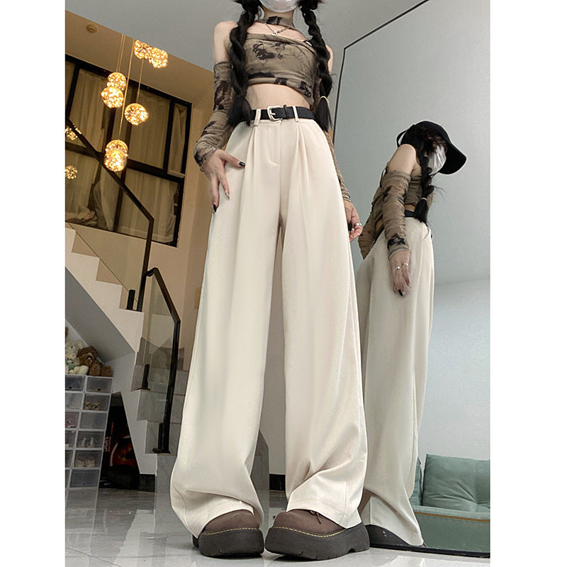 maoxiangshop-shop outfit 2024 Autumn New Korean Style Fashionable Casual Suit Pants Women's Loose Draping Straight High Waist Slimming Wide Leg Pants