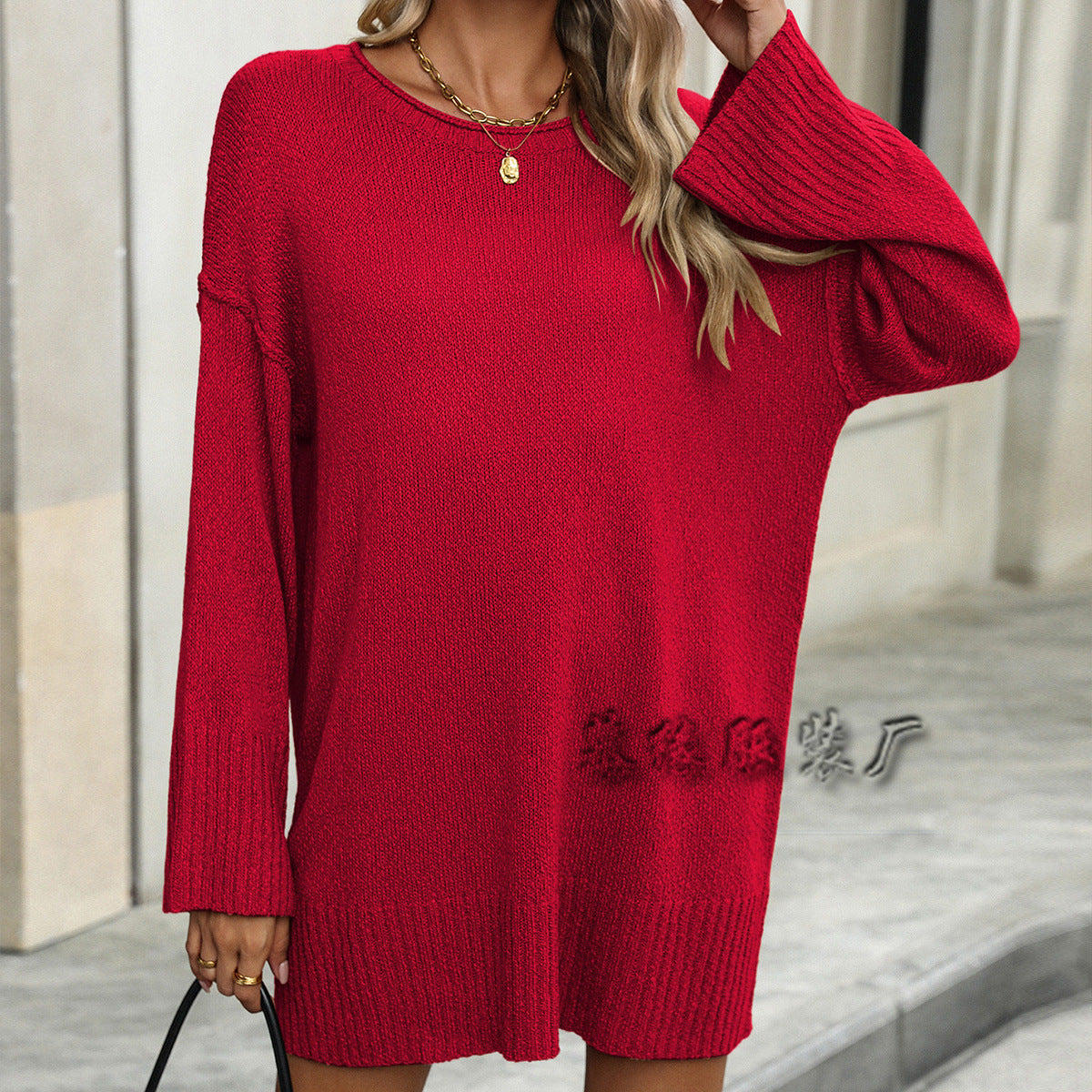 MAOXIANGSHOP New autumn and winter   new loose round neck large size fashion knitted 2025 trade sexy pullover sweater women