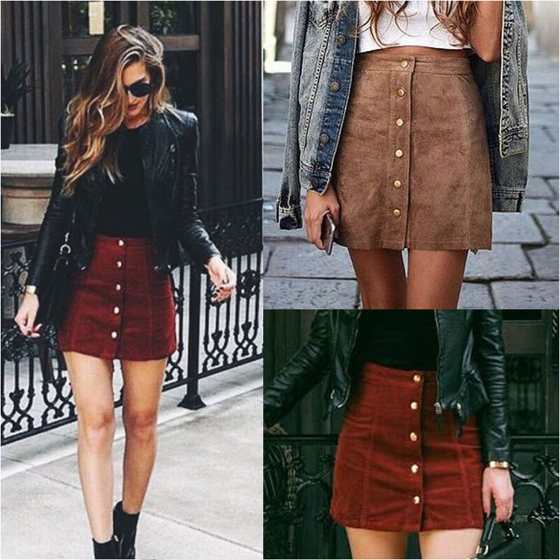 maoxiangshop outfit inspo fall Women's Online Red Niche Suede High-End Fashion Autumn and Winter Skirt