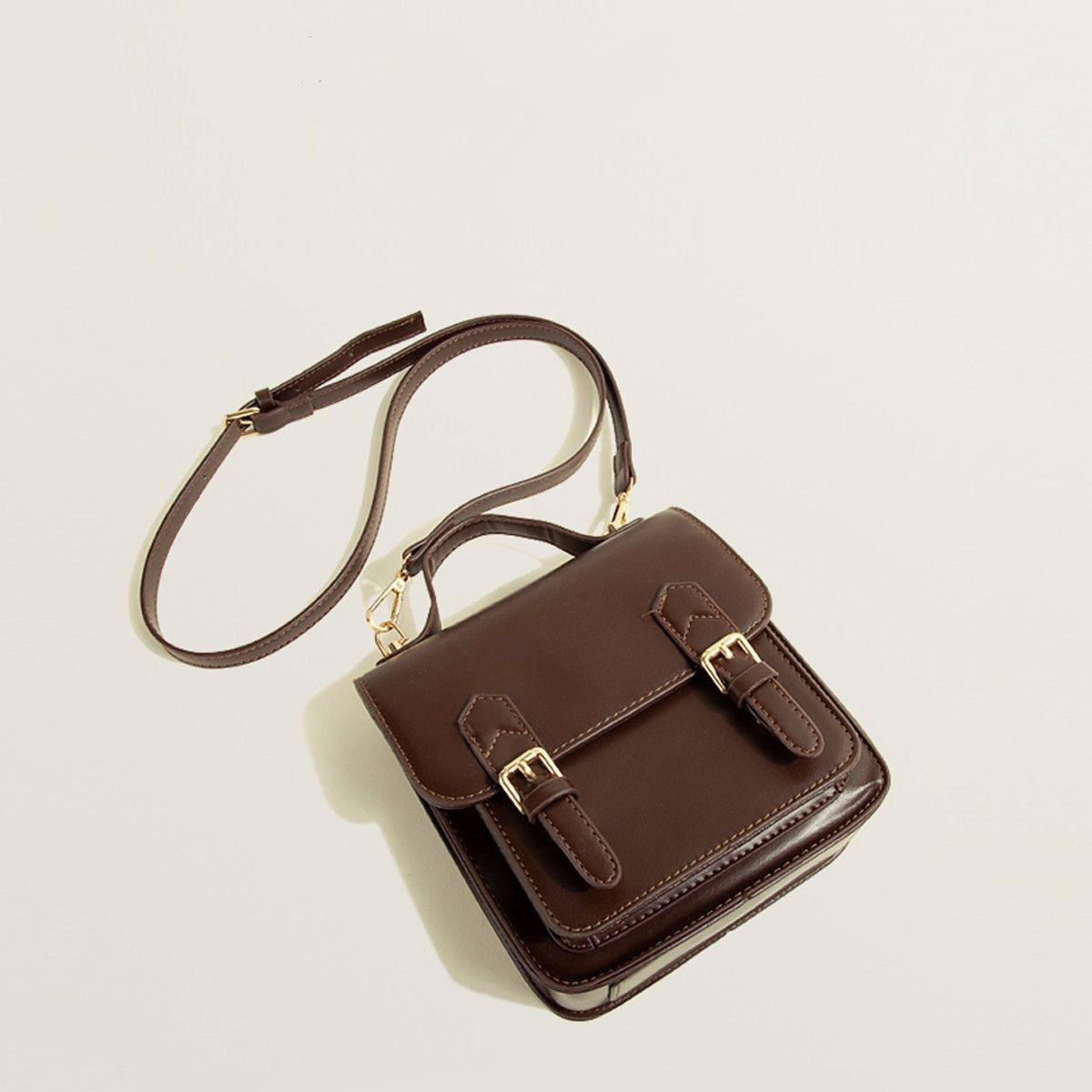 MAOXIANGSHOP 2025 Japanese college style backpack female retro British style niche design mini small backpack texture crossbody small square bag