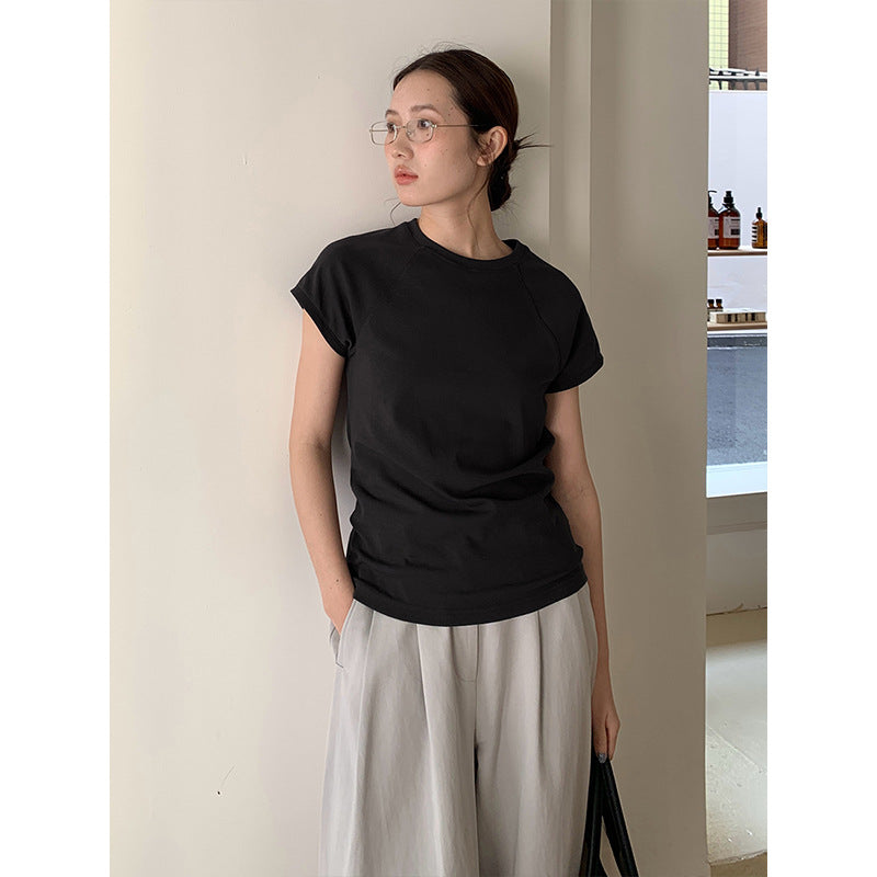 2025 [7 colors optional] Crew neck net version short-sleeved T-shirt women's 2025 spring and summer new Korean version casual versatile top T026