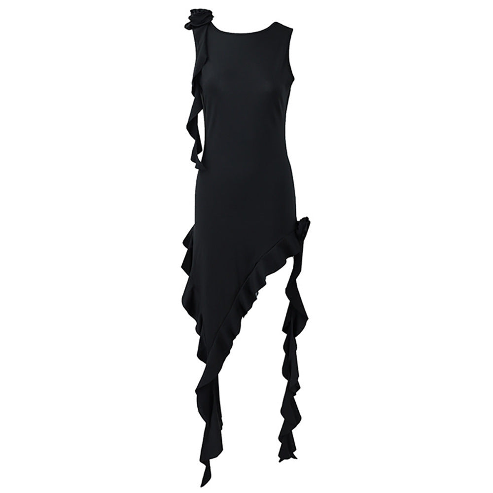 maoxiangshop-shop dress to impress outfits  New Women's Backless Irregular Ruffled Strap Sexy Dress Female