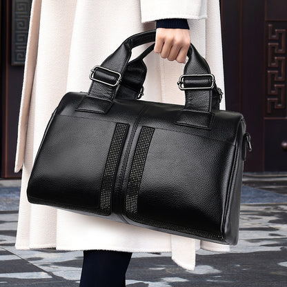 2025 handbag fashion temperament shoulder bag women's trend soft leather large-capacity pillow bag commuter women's tote bag