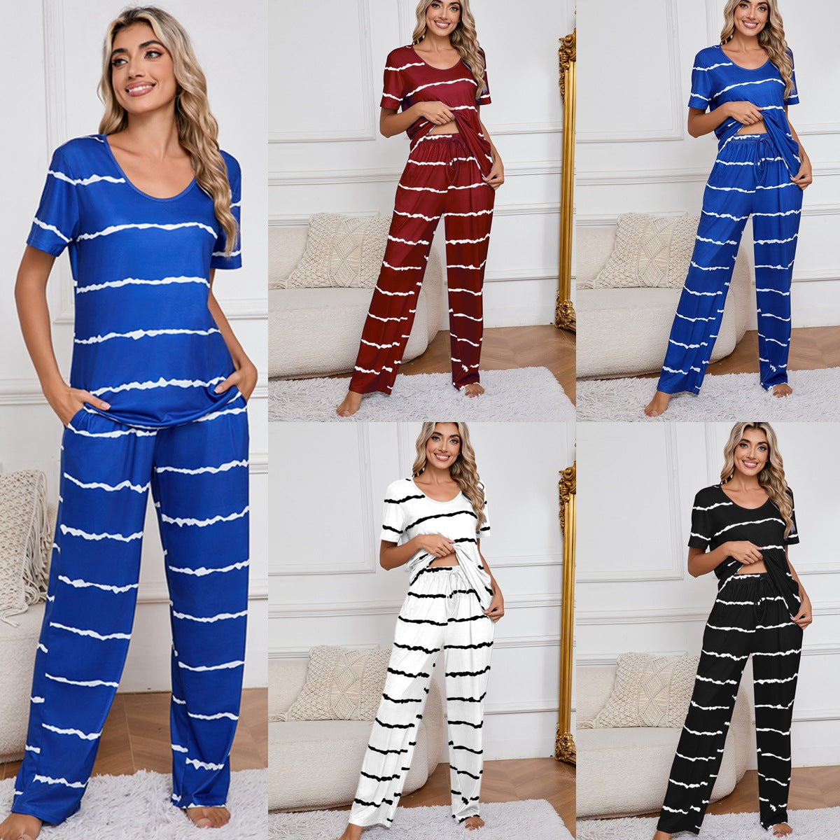MAOXIANGSHOP 2025The real auction is in stock, spring and summer new 2025 women's clothing,   two-piece set, loungewear, trousers, pajamas set.