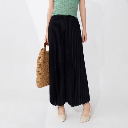 pants women's wide-leg pants lazy wind pendant, elastic waist loose casual temperament versatile long pants group