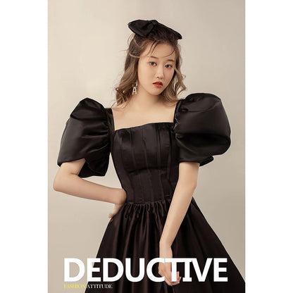 2025New studio wedding dress photo retro photography clothing black dress personal photo clothing art photo photography clothing