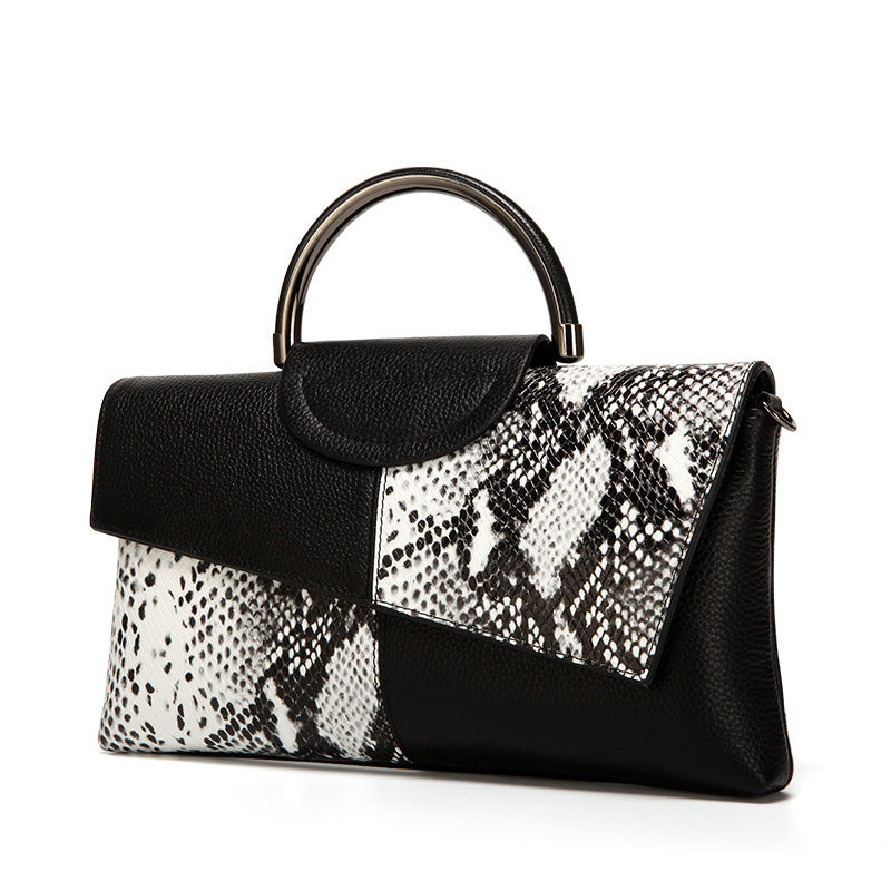 MAOXIANGSHOP 2025 Handbag Women's Popularan, 2025n retro business style banquet handbag Crocodile pattern snake pattern fashionable and atmospheric large-capacity handbag