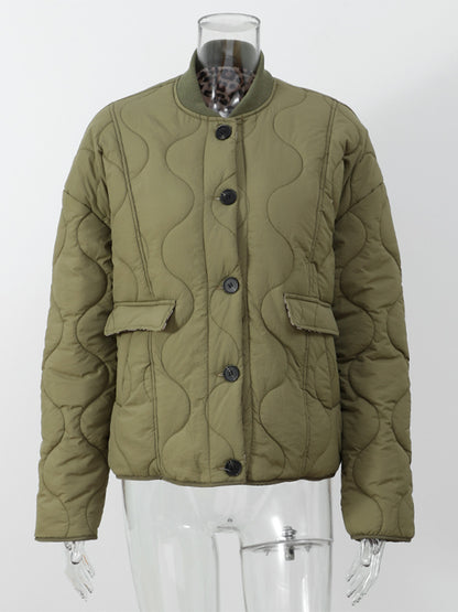 MAOXIANGSHOP 2025 Real shot - quilted button cotton clothes  New loose n fashion comfortable retro casual jacket