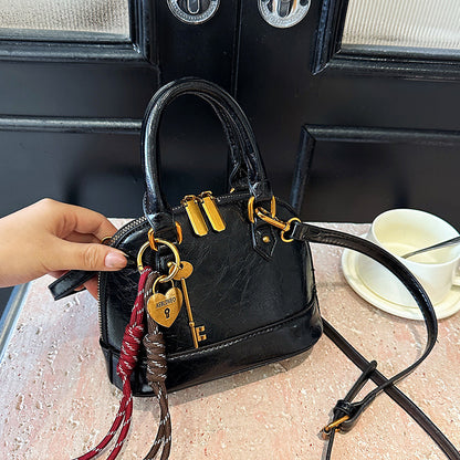 MAOXIANGSHOP 2025 bags fashion popular patent leather glossy shell bag women's niche texture women's handbag ins messenger bag