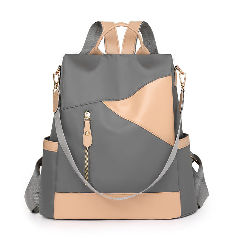 MAOXIANGSHOP 2025Splicing backpack women's contrasting soft leather shoulder bag popular spring new student multi-purpose Korean version women's backpack