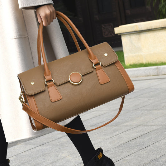 2025 women's handbag fashionable simple large-capacity commuter bag women's high-end light luxury shoulder tote bag