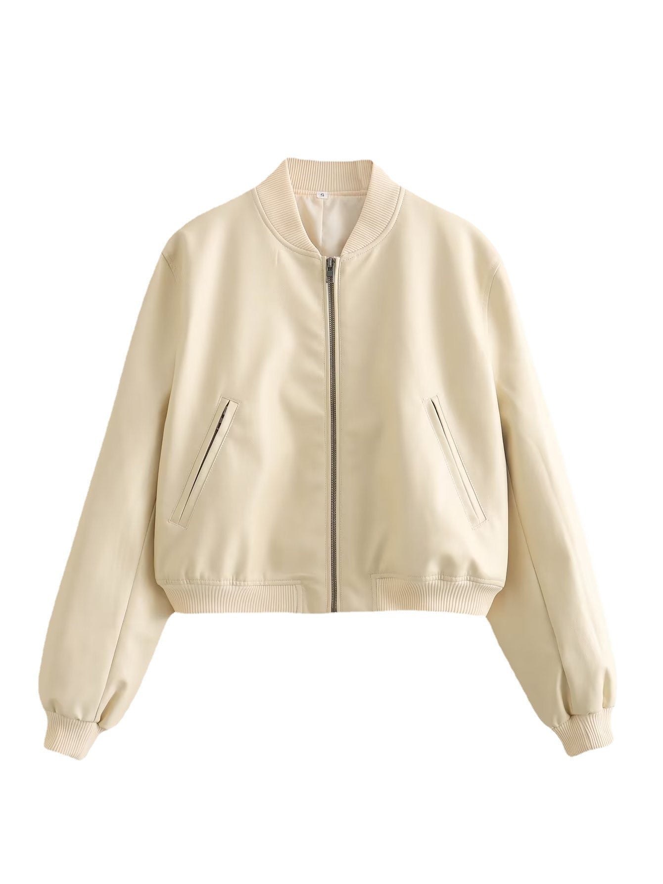 maoxiangshop fashion inspo Pu Street Short Slim Autumn Stand Collar Motorcycle Pilot Jacket Coat Women's Jacket