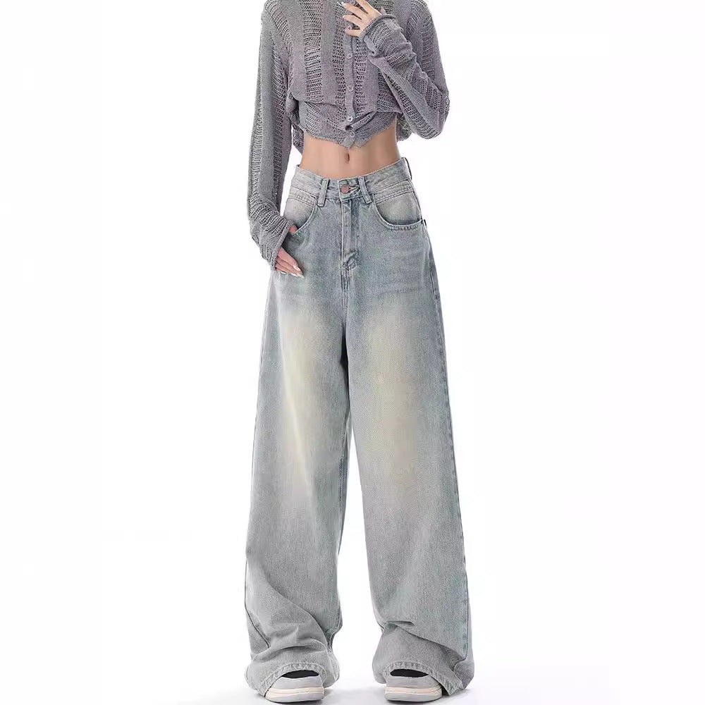 maoxiangshop-shop outfit ideas for school Ken Studio Early Autumn 2024 New Jeans Women's American Retro Design Niche Loose Wide-Leg Pants Pants