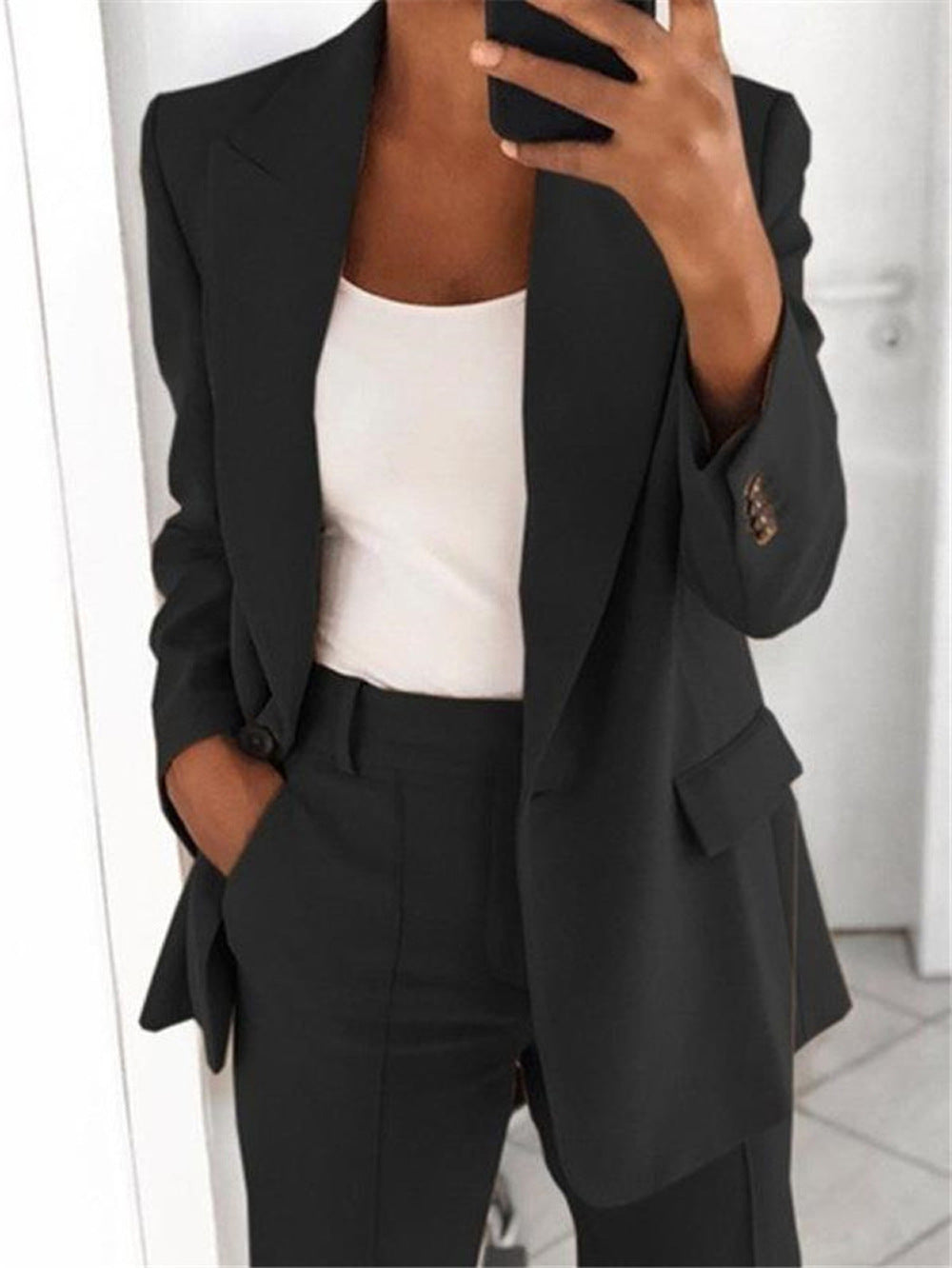 maoxiangshop-shop chuc 2024 Women's New Fashion High-End Slim Lapel Cardigan Temperament Suit Jacket Suit Women