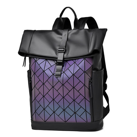 2025 New men's high-end backpack fashion folding roll-up backpack outdoor travel leisure backpack