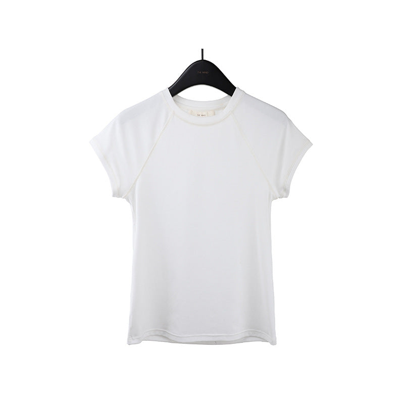 2025 [7 colors optional] Crew neck net version short-sleeved T-shirt women's 2025 spring and summer new Korean version casual versatile top T026