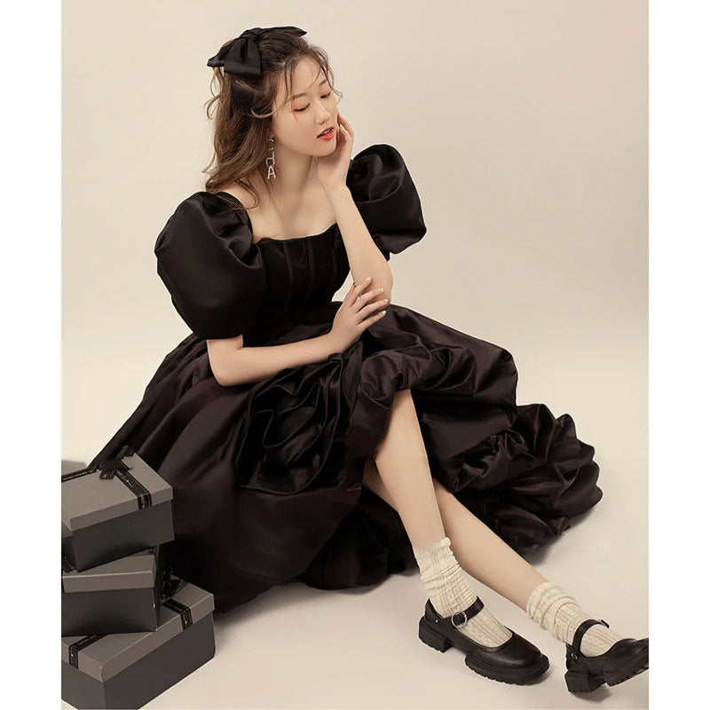 2025New studio wedding dress photo retro photography clothing black dress personal photo clothing art photo photography clothing