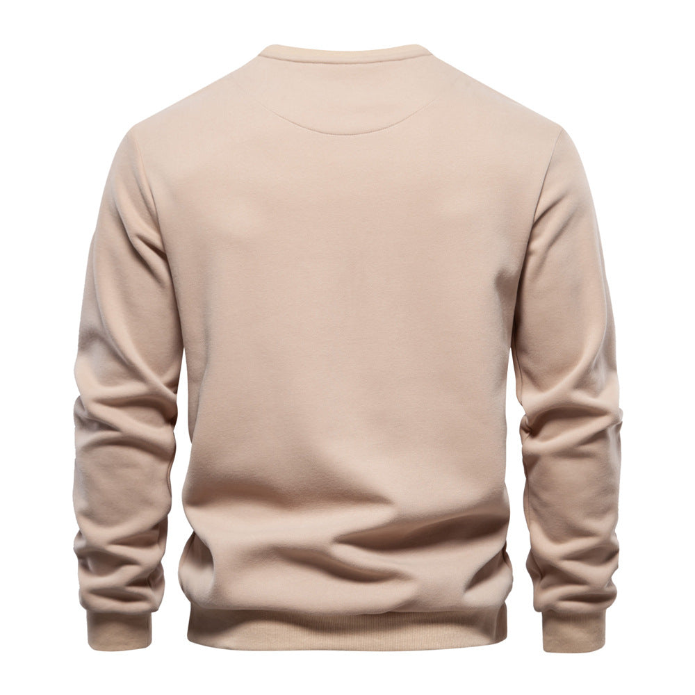 MAOXIANGSHOP 2025 Autumn new long-sleeved solid color sweater trendy Popular trade men's loose casual versatile crew neck sweater men's clothing