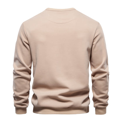MAOXIANGSHOP 2025 Autumn new long-sleeved solid color sweater trendy Popular trade men's loose casual versatile crew neck sweater men's clothing