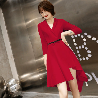 White evening dress skirt women  new high-end banquet looking thin and elegant, usually can wear temperament short small
