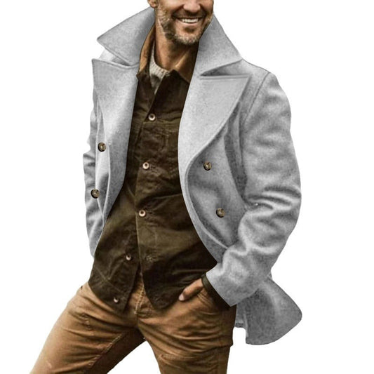 maoxiangshop-shop men’s fashion Spring and Autumn Men's Trench Coat Mid-Length Lapel Hooded Composite Space Cotton Double-Breasted Casual Trench Coat