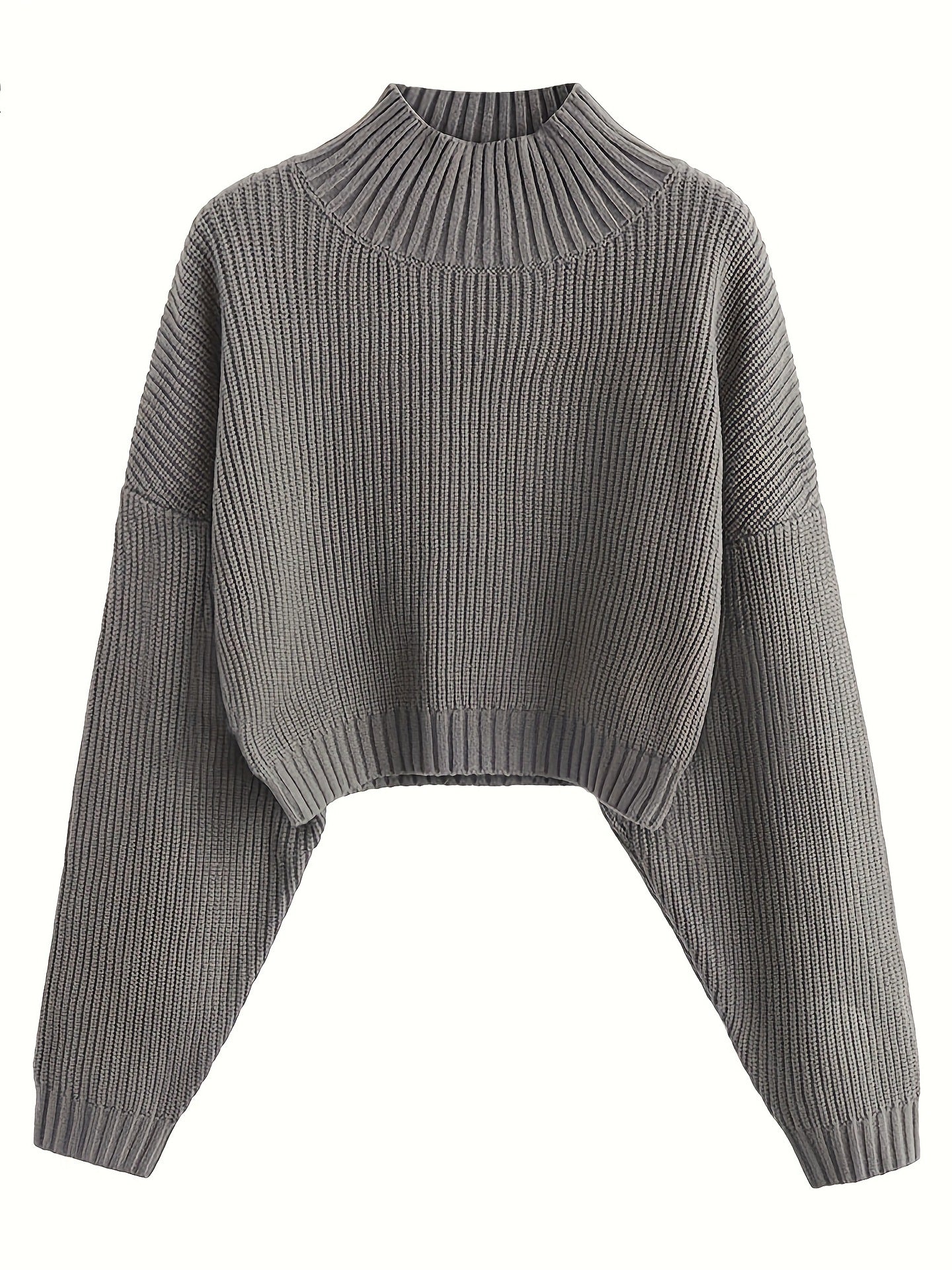 maoxiangshop fall outfits women Retro Knitted Soft Glutinous Loose Undershirt Solid Color Half Turtleneck Pullover Gentle Style Women's Clothing