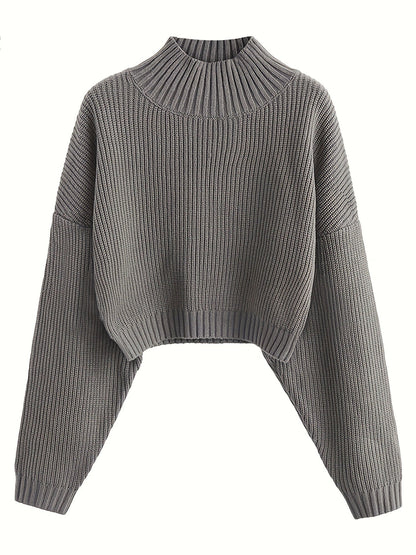 maoxiangshop fall outfits women Retro Knitted Soft Glutinous Loose Undershirt Solid Color Half Turtleneck Pullover Gentle Style Women's Clothing